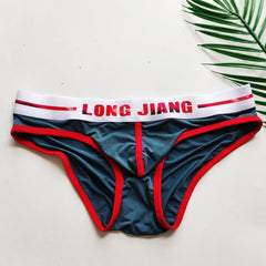Mens Low Waist Ice Silk Sexy Pouch Convex Bikini Brief