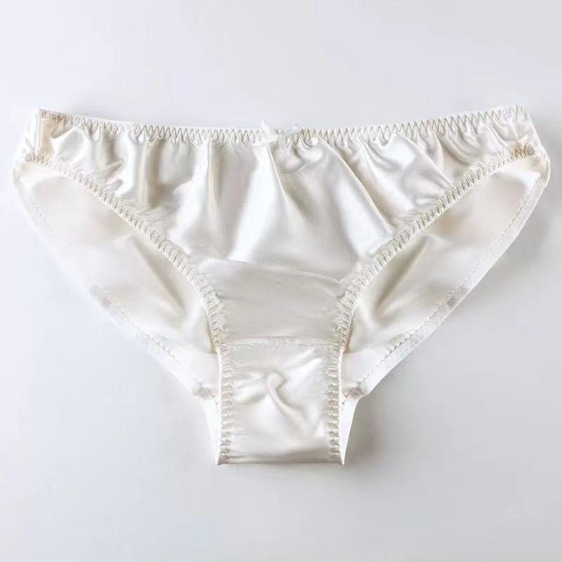 Men's Silk Simple Solid Color Panties -  