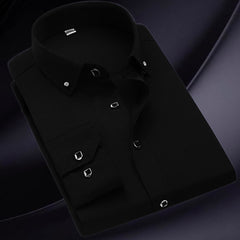 Men's Solid Color Slim Long Sleeve Shirt