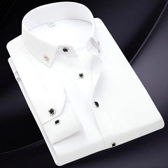 Men's Solid Color Slim Long Sleeve Shirt