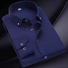 Men's Solid Color Slim Long Sleeve Shirt