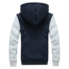 Winter New Solid Fleece Zip Hoodie