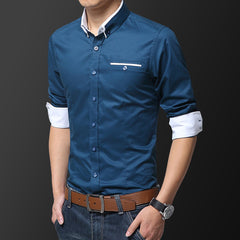 New Men's Long Sleeve Business Casual Dress Shirt