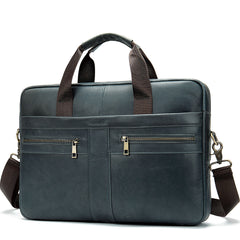 Men's Leather Briefcase Portable Lawyer Computer Bag