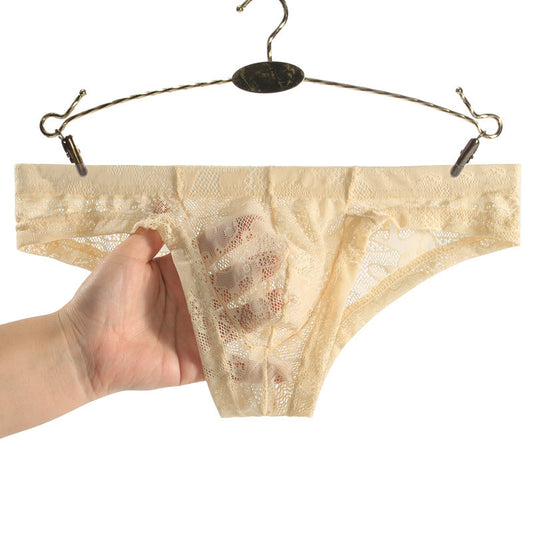 Men's Lace Transparent Low Waist Sexy Panties