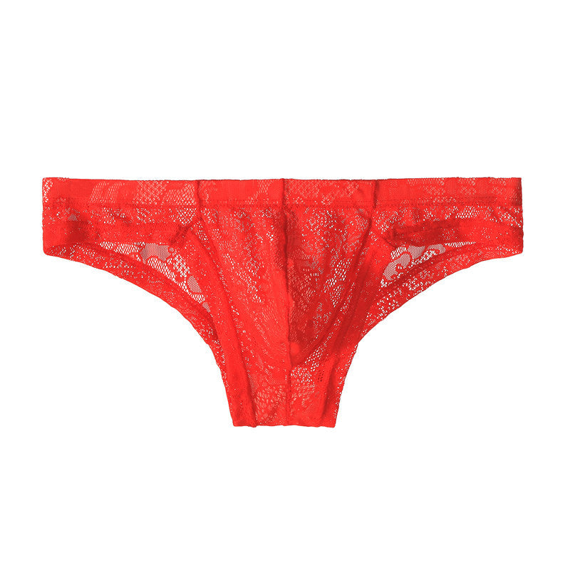 Men's Lace Transparent Low Waist Sexy Panties