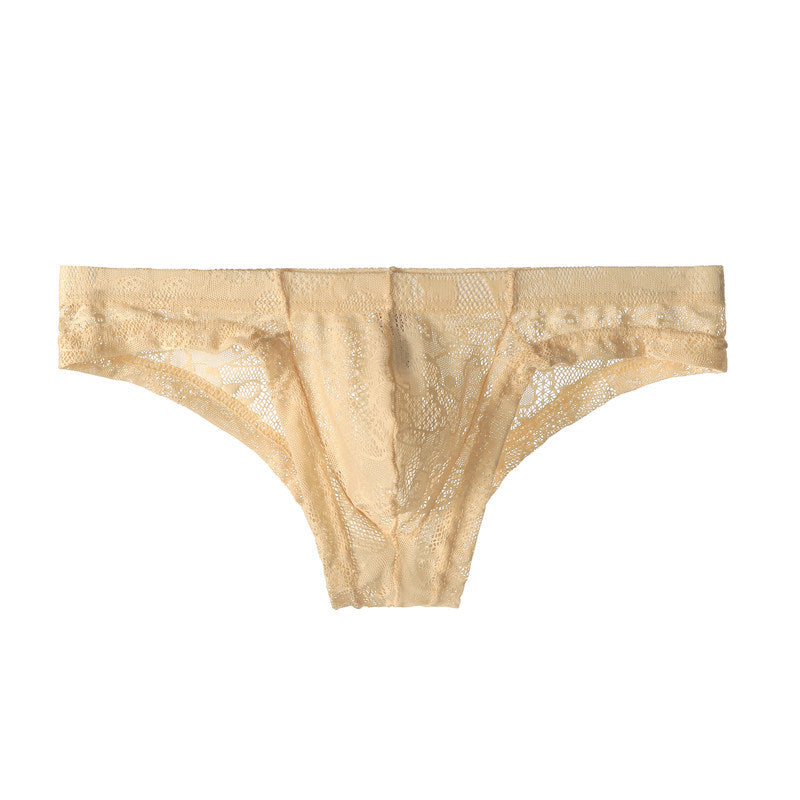 Men's Lace Transparent Low Waist Sexy Panties