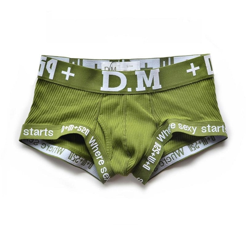 Men's Letter Cotton Low-Rise Boxer Briefs