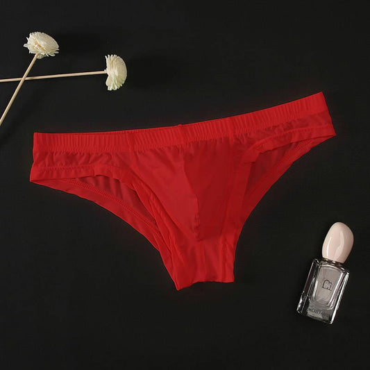 Men's Ice Silk Transparent Sexy Low Waist Panties