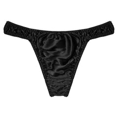 Men's Sexy Shiny Silk Solid Color Panties