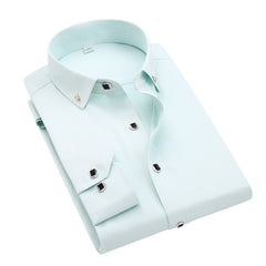 Men's Solid Color Slim Long Sleeve Shirt