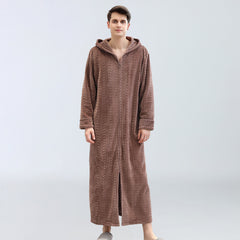Men's Plus Size Zip Flannel Pajama Robe
