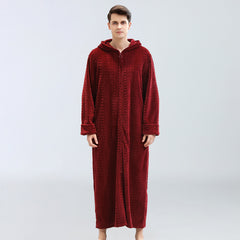 Men's Plus Size Zip Flannel Pajama Robe