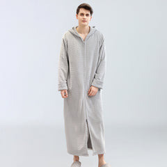 Men's Plus Size Zip Flannel Pajama Robe