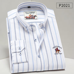 Cotton Plaid Business Embroidered Casual Shirt