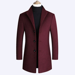 Winter Solid Color Casual Woolen Coat