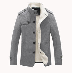 Men's Stand Collar Fleece Casual Jacket