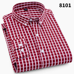 Men's Business Casual Plaid Shirt