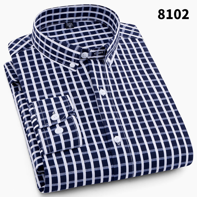 Men's Business Casual Plaid Shirt