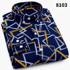Men's Business Casual Plaid Shirt
