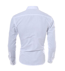Men's Business Slim Long Sleeve Shirt with Dark Pattern Rhombus