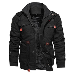 Men's Loose Stand Collar Hooded Jacket
