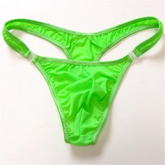 Translucent Men's Sexy Nylon Button Bikini Thong