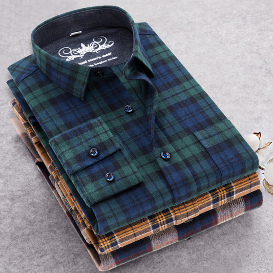Men's Oversized Cotton Plaid Shirt