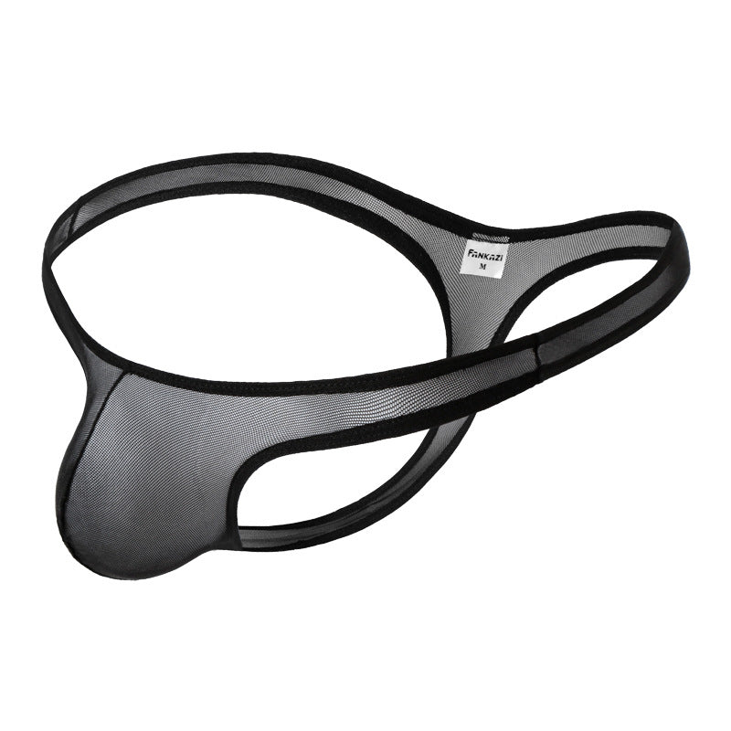 Men's Transparent Low Waist High Elastic Mesh Thong