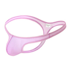 Men's Transparent Low Waist High Elastic Mesh Thong