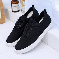 Men's Fashionable Canvas Low Top White Shoes
