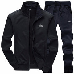 Men's Casual Sports Embroidery Stand Collar Suit