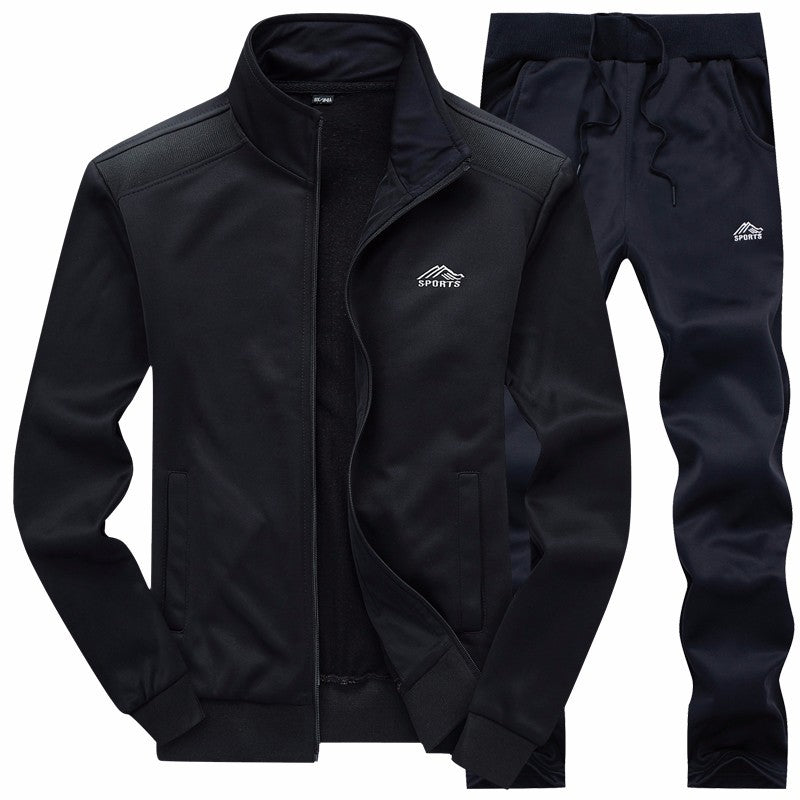 Men's Casual Sports Embroidery Stand Collar Suit