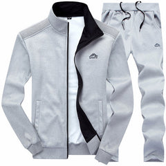 Men's Casual Sports Embroidery Stand Collar Suit