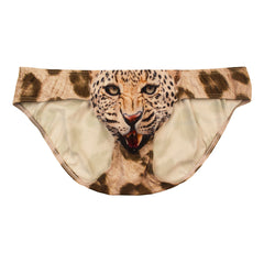 Men's Low Rise Animal Print Silk Briefs
