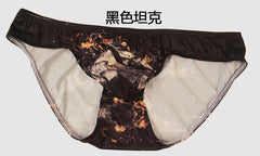 Men's Low Rise Animal Print Silk Briefs