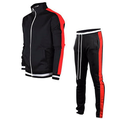 Men's Color Matching Stand Collar Casual Suit