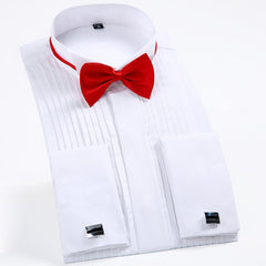 Solid Color French Cuff Button Shirt