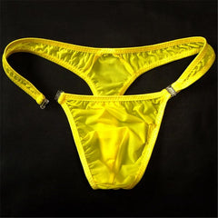 Translucent Men's Sexy Nylon Button Bikini Thong