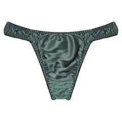 Men's Sexy Shiny Silk Solid Color Panties