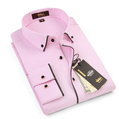 Solid Color Non-ironing Gold Edge Business Casual Shirt