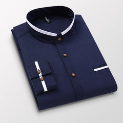 Men's Stand Collar Business Casual Shirt