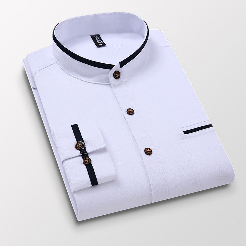 Men's Stand Collar Business Casual Shirt