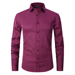 2023 Slim Fit Solid Color Stretch Shirt