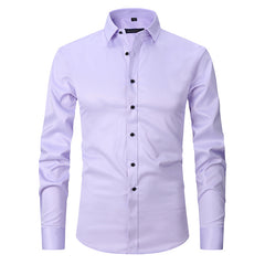 2023 Slim Fit Solid Color Stretch Shirt