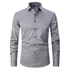 2023 Slim Fit Solid Color Stretch Shirt