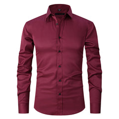 2023 Slim Fit Solid Color Stretch Shirt