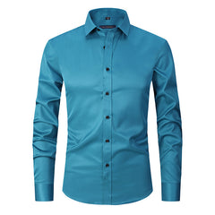 2023 Slim Fit Solid Color Stretch Shirt