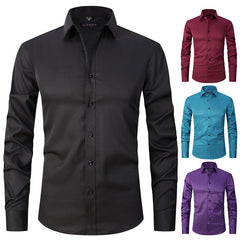 2023 Slim Fit Solid Color Stretch Shirt
