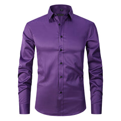 2023 Slim Fit Solid Color Stretch Shirt